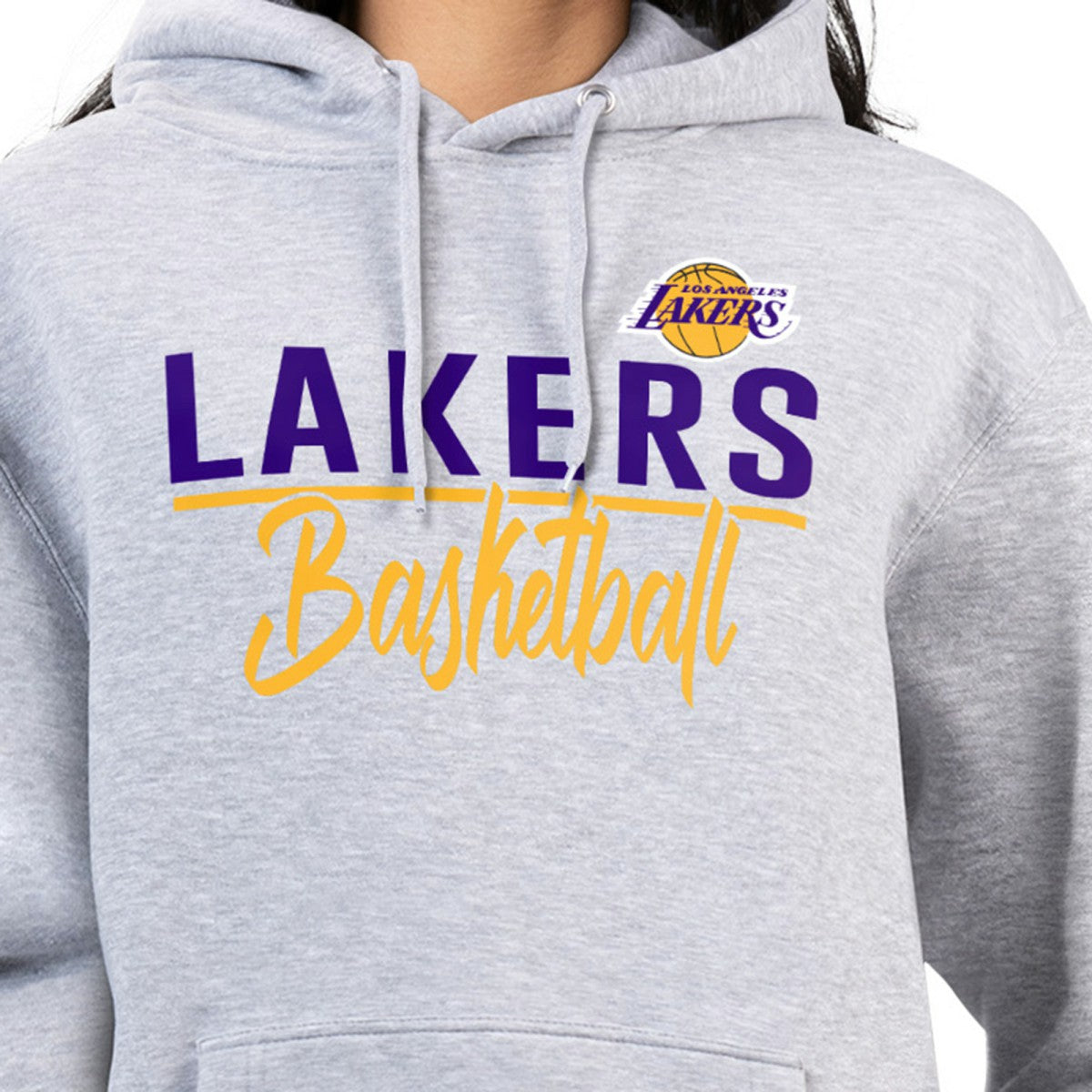 Los Angeles Lakers G-III 4Her by Carl Banks Women's Graphics Fleece Pullover Hoodie - Heather Gray cheap