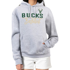 Milwaukee Bucks G-III 4Her by Carl Banks Women's Graphics Fleece Pullover Hoodie - Heather Gray outlet