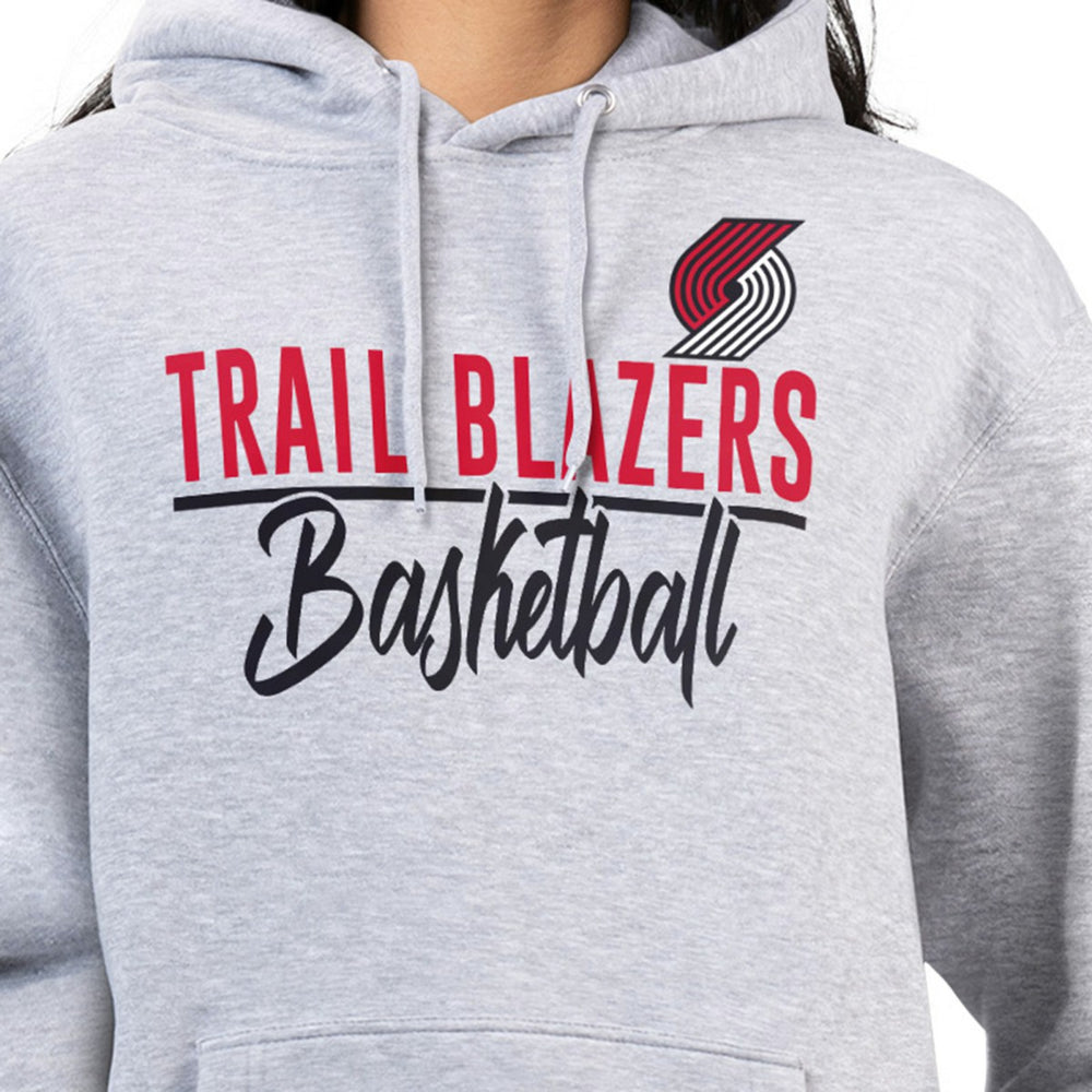 Portland Trail Blazers G-III 4Her by Carl Banks Women's Graphics Fleece Pullover Hoodie - Heather Gray discount