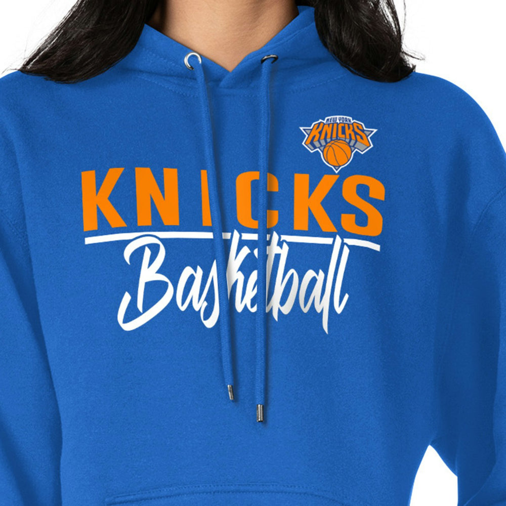 New York Knicks G-III 4Her by Carl Banks Women's Graphics Fleece Pullover Hoodie - Blue on sale