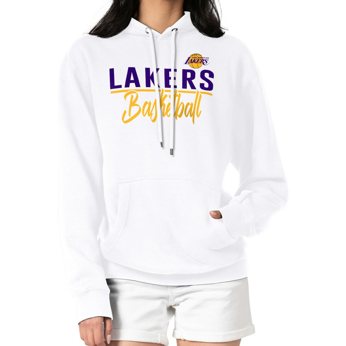 Los Angeles Lakers G-III 4Her by Carl Banks Women's Graphics Fleece Pullover Hoodie - White online