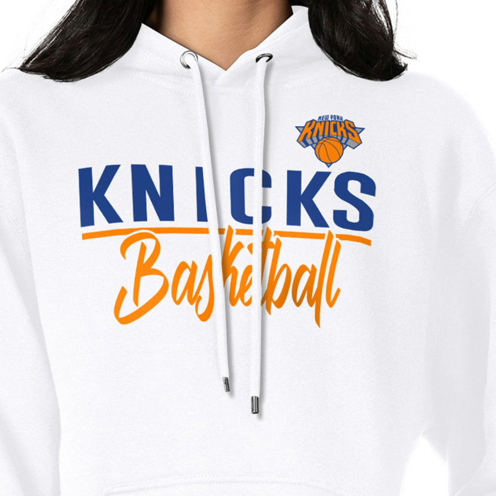 New York Knicks G-III 4Her by Carl Banks Women's Graphics Fleece Pullover Hoodie - White for sale