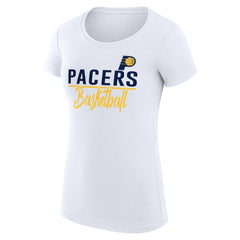 Indiana Pacers G-III 4Her by Carl Banks Women's Super-Slim Fit Lightweight Team Sport V-Neck T-Shirt - White for sale