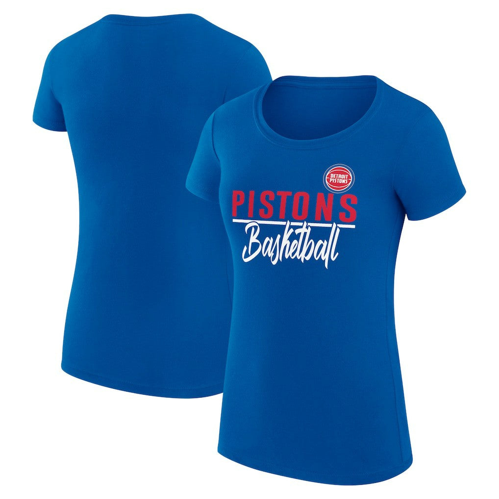 Detroit Pistons G-III 4Her by Carl Banks Women's Super-Slim Fit Lightweight Team Sport V-Neck T-Shirt sale - Blue shop