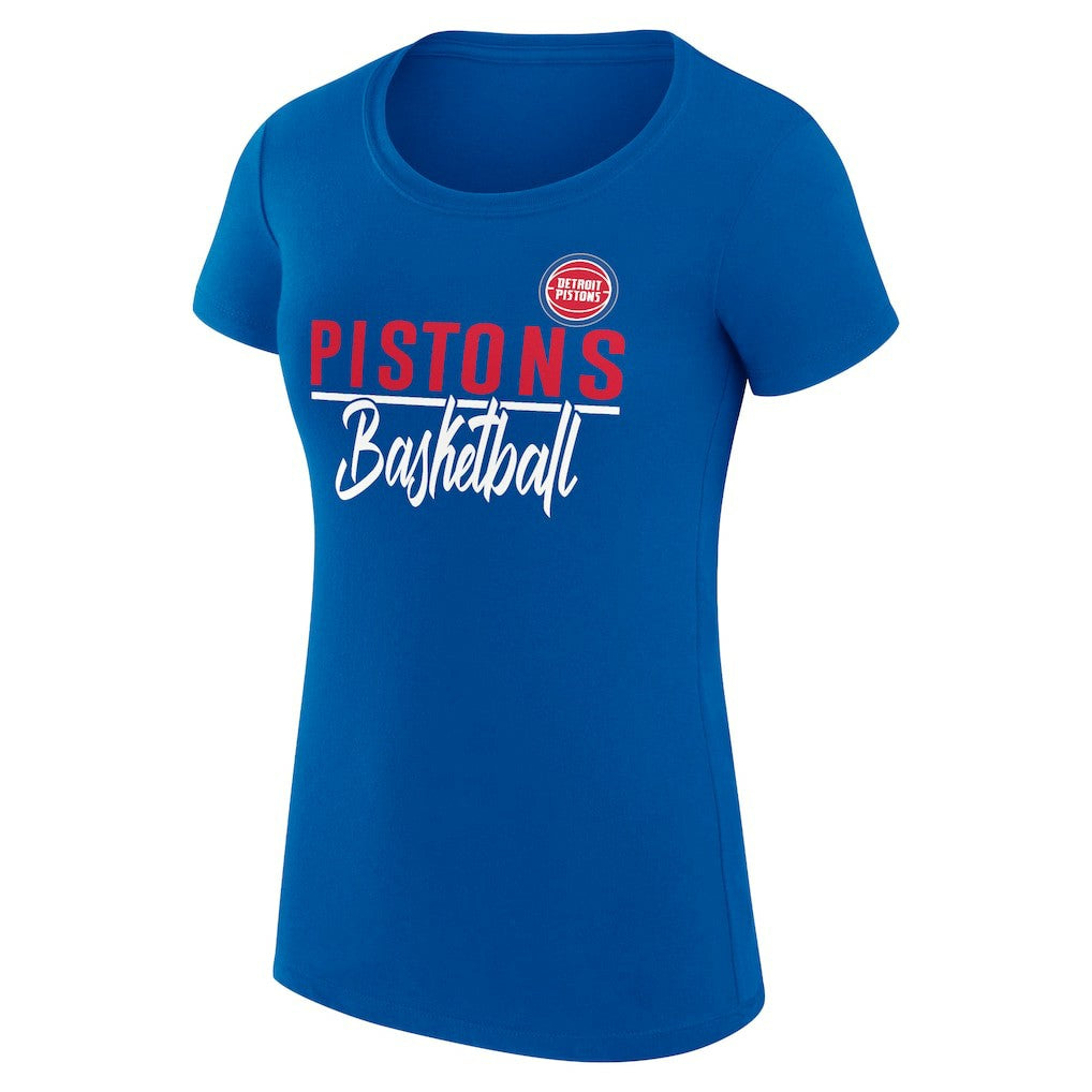 Detroit Pistons G-III 4Her by Carl Banks Women's Super-Slim Fit Lightweight Team Sport V-Neck T-Shirt sale - Blue shop