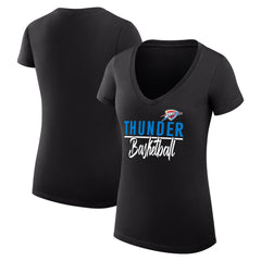 Oklahoma City Thunder G-III 4Her by Carl Banks Women's Super-Slim Fit Lightweight Team Sport V-Neck T-Shirt - Black shop