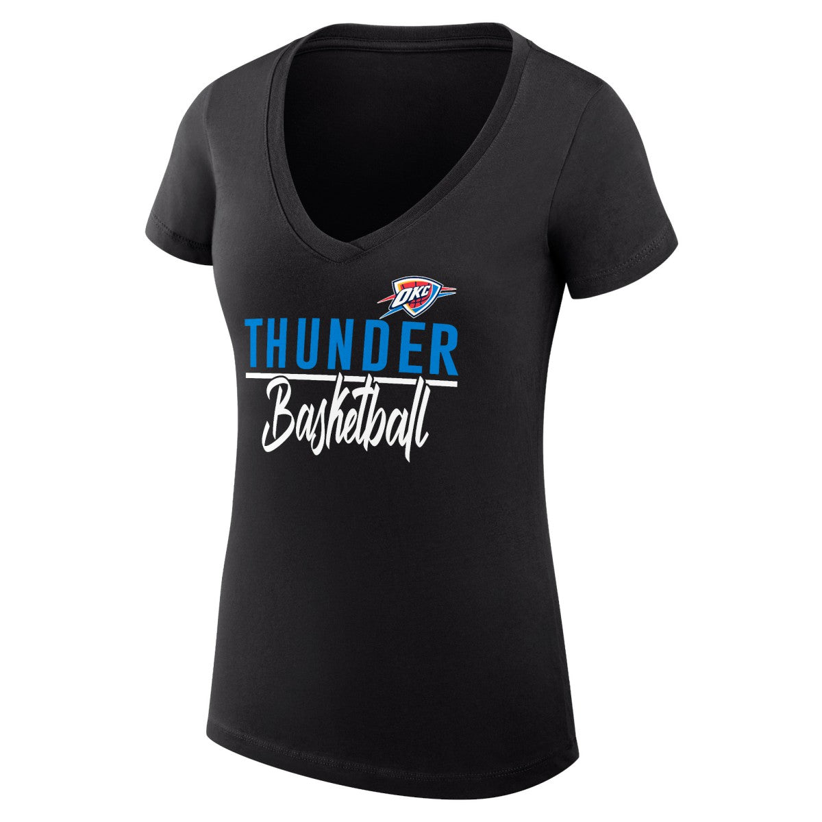 Oklahoma City Thunder G-III 4Her by Carl Banks Women's Super-Slim Fit Lightweight Team Sport V-Neck T-Shirt - Black shop