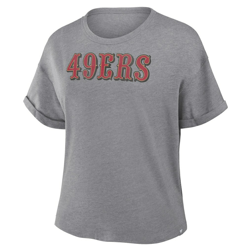 San Francisco 49ers Women's Swing Pass Tri-Blend Boxy T-Shirt - Heather Gray outlet