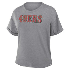 San Francisco 49ers Women's Swing Pass Tri-Blend Boxy T-Shirt - Heather Gray outlet