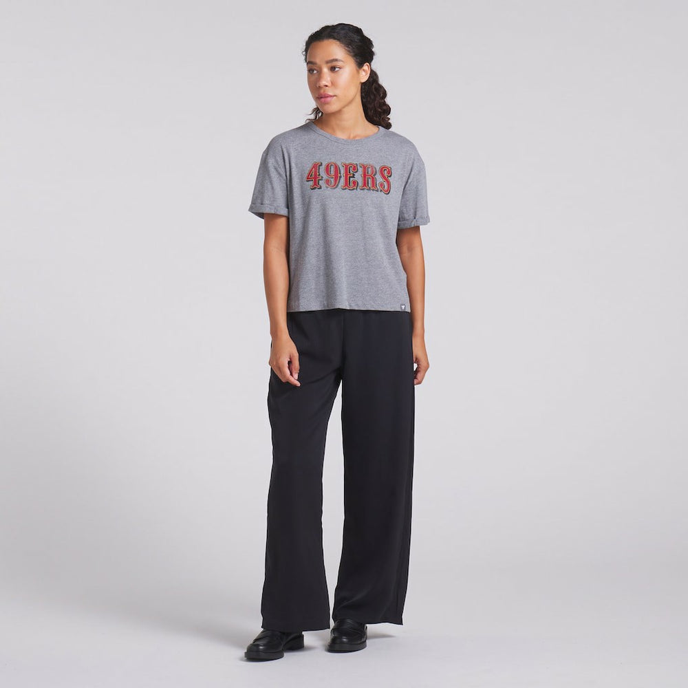 San Francisco 49ers Women's Swing Pass Tri-Blend Boxy T-Shirt - Heather Gray outlet