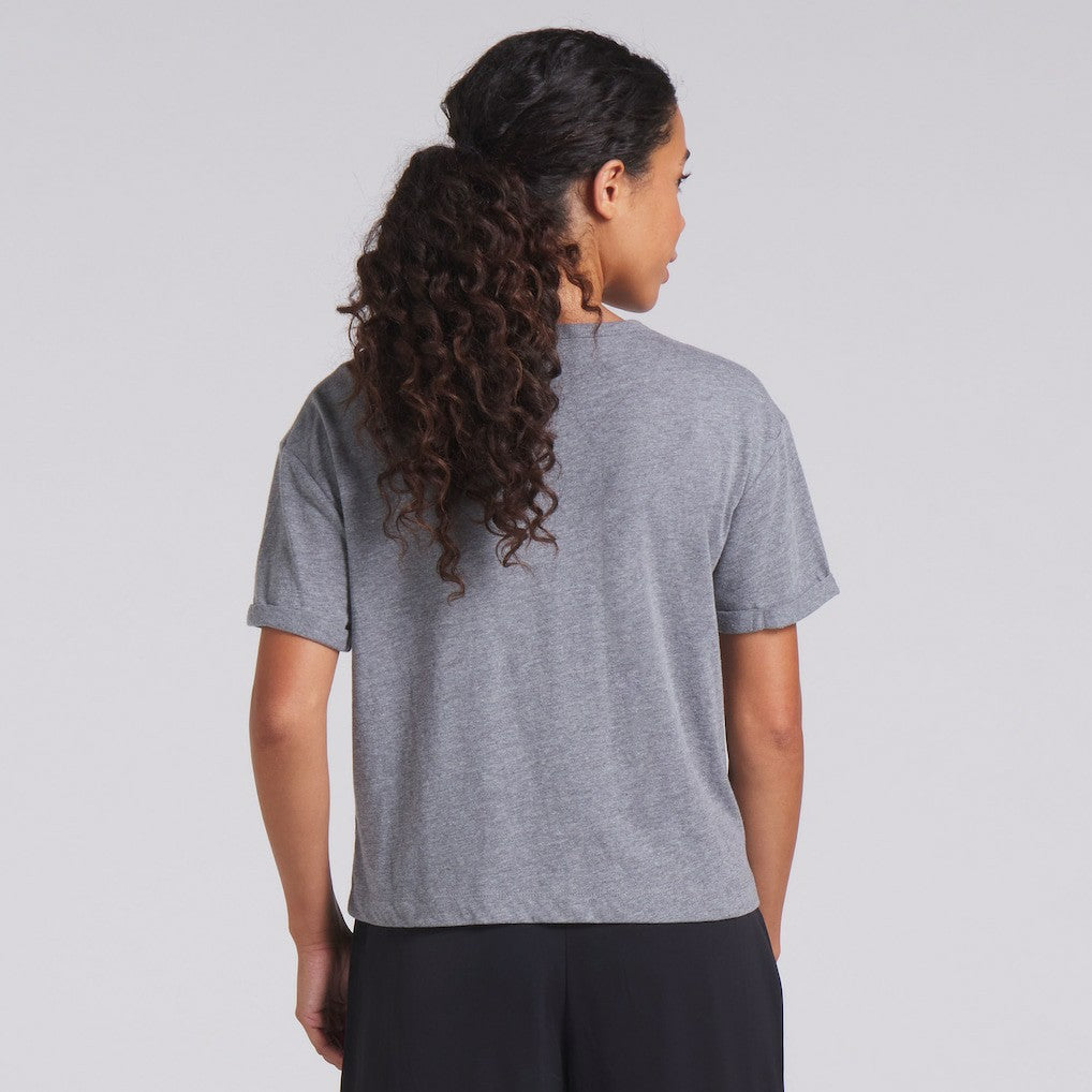 San Francisco 49ers Women's Swing Pass Tri-Blend Boxy T-Shirt - Heather Gray outlet
