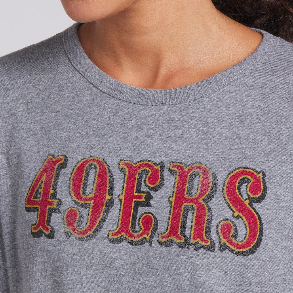 San Francisco 49ers Women's Swing Pass Tri-Blend Boxy T-Shirt - Heather Gray outlet