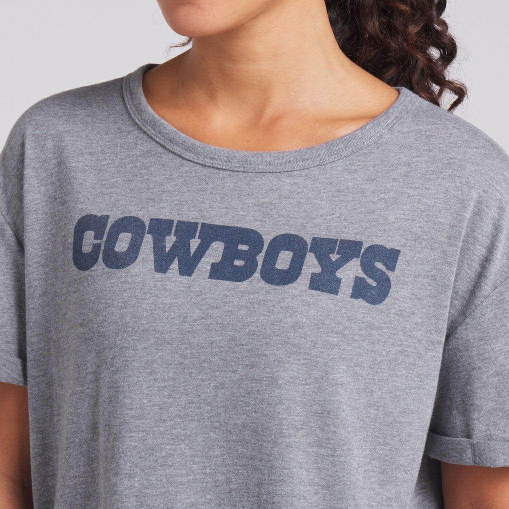 Dallas Cowboys Women's Swing Pass Tri-Blend Boxy T-Shirt - Heather Gray cheap