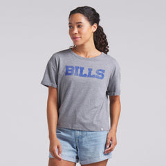 Buffalo Bills Women's Swing Pass Tri-Blend Boxy T-Shirt - Heather Gray cheap