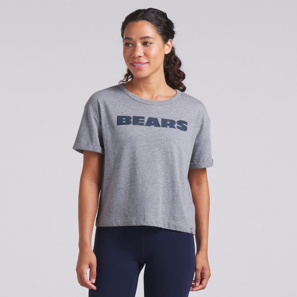 Chicago Bears Women's Swing Pass Tri-Blend Boxy T-Shirt - Heather Gray discount