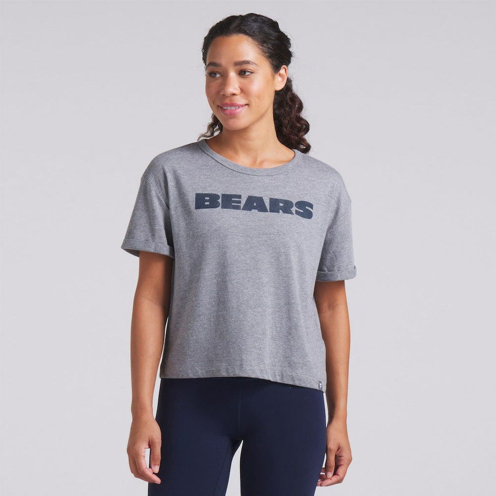 Chicago Bears Women's Swing Pass Tri-Blend Boxy T-Shirt - Heather Gray discount
