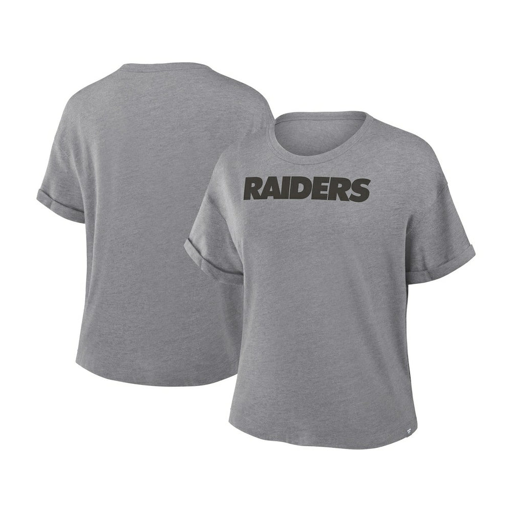 Las Vegas Raiders Women's Swing Pass Tri-Blend Boxy T-Shirt - Heather Gray discount
