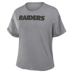Las Vegas Raiders Women's Swing Pass Tri-Blend Boxy T-Shirt - Heather Gray discount