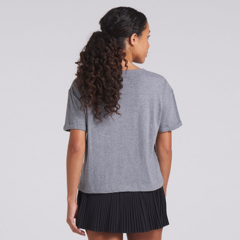 Las Vegas Raiders Women's Swing Pass Tri-Blend Boxy T-Shirt - Heather Gray discount