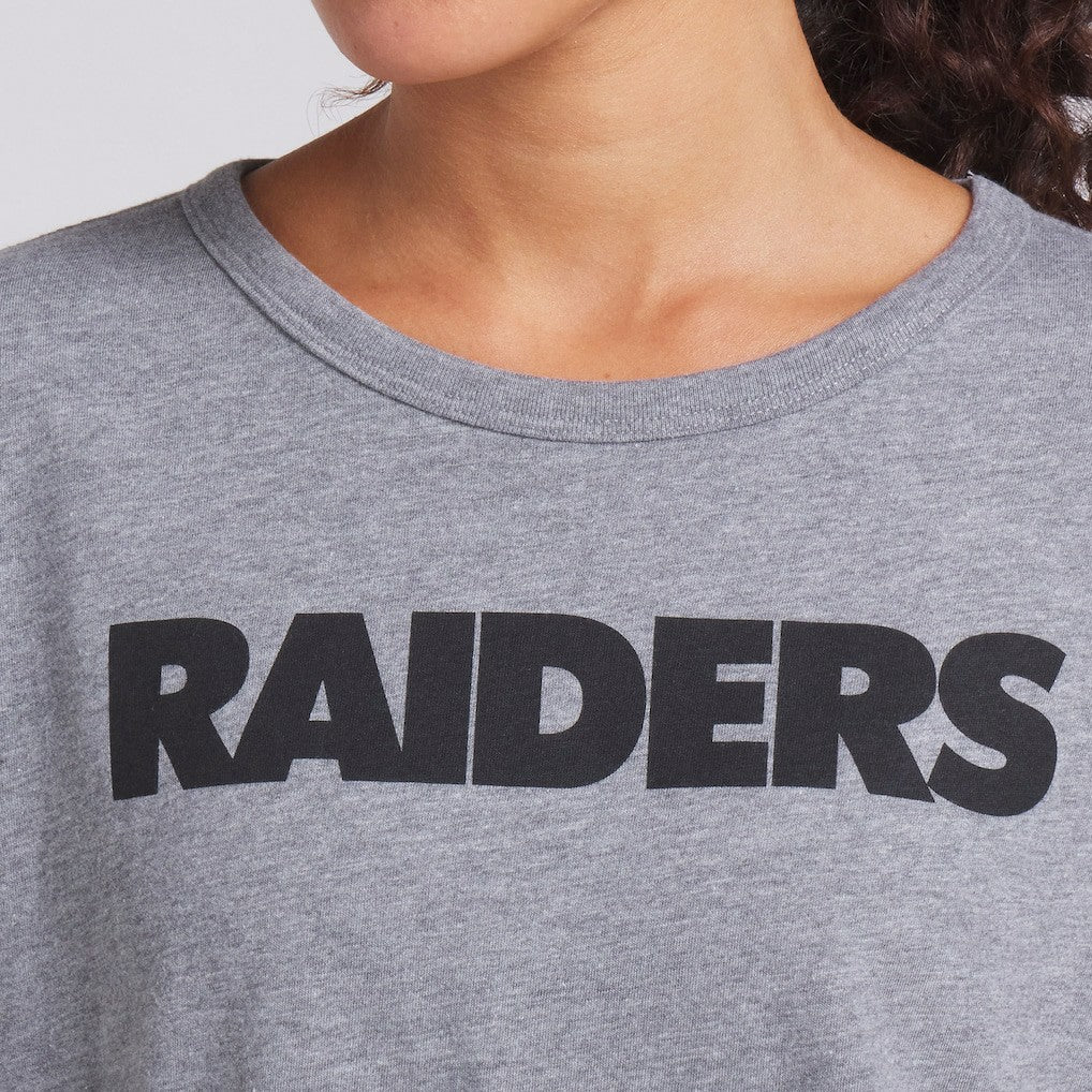 Las Vegas Raiders Women's Swing Pass Tri-Blend Boxy T-Shirt - Heather Gray discount