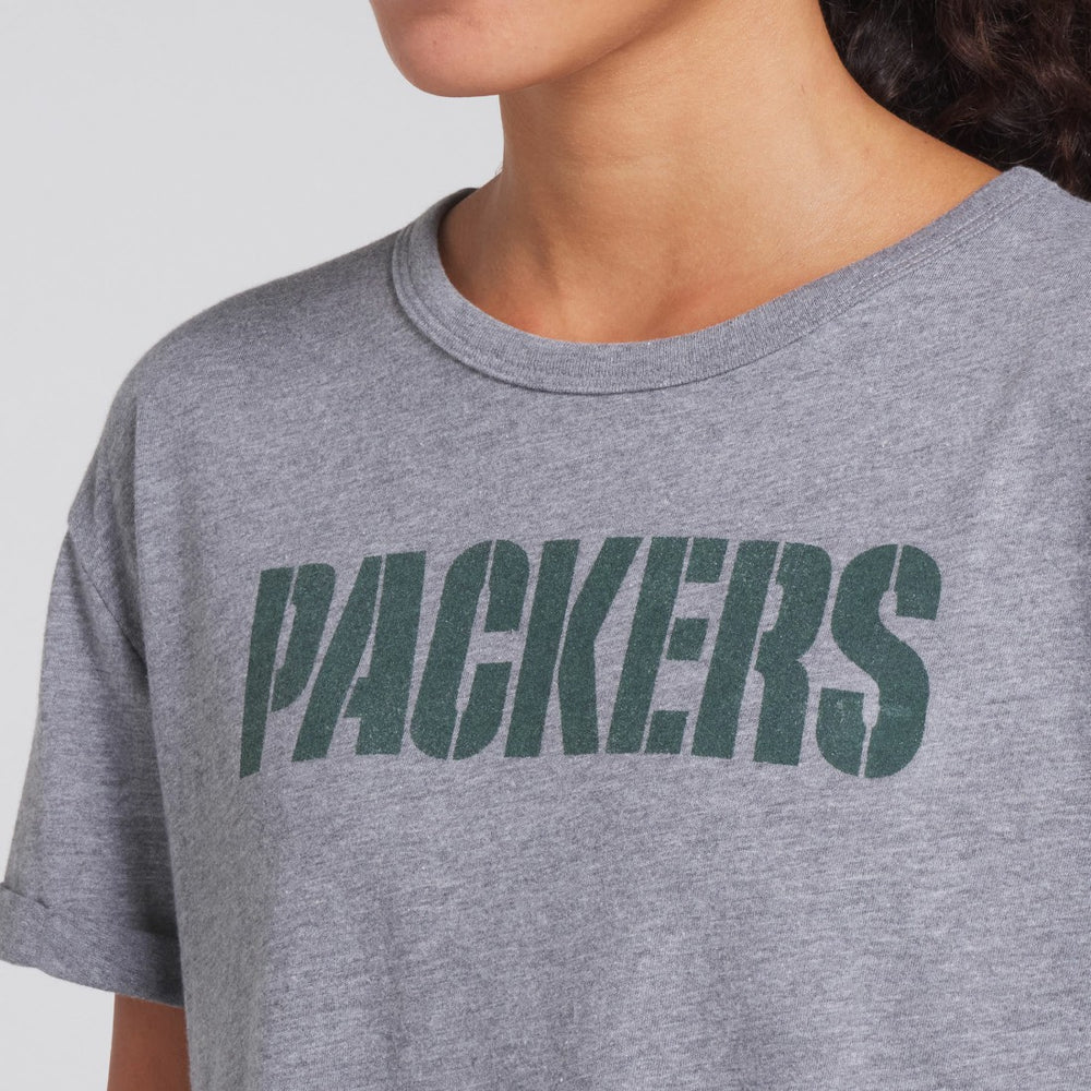 Green Bay Packers Women's Swing Pass Tri-Blend Boxy T-Shirt - Heather Gray sale