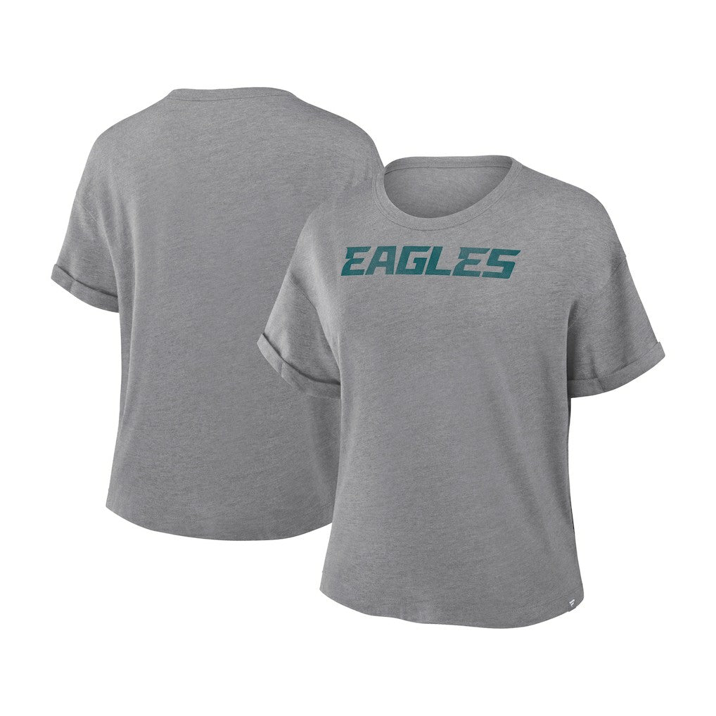Philadelphia Eagles Women's Swing Pass Tri-Blend Boxy T-Shirt - Heather Gray sale