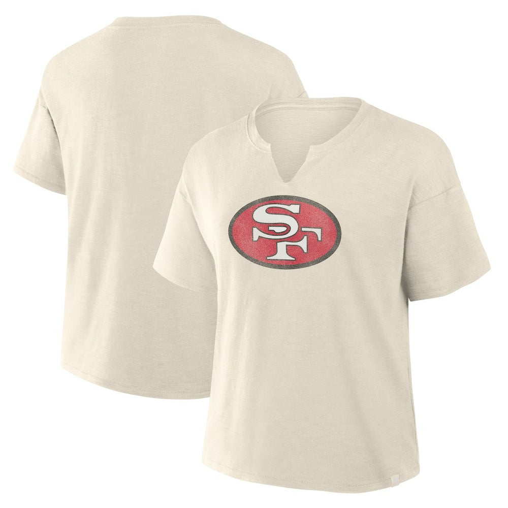San Francisco 49ers Women's Trick Play Slub Boxy T-Shirt - Cream on sale