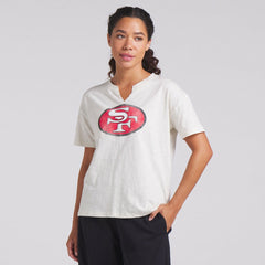 San Francisco 49ers Women's Trick Play Slub Boxy T-Shirt - Cream on sale