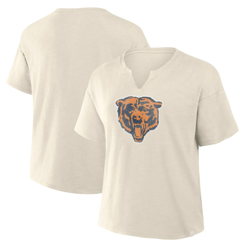 Chicago Bears Women's Trick Play Slub Boxy T-Shirt - Cream on sale