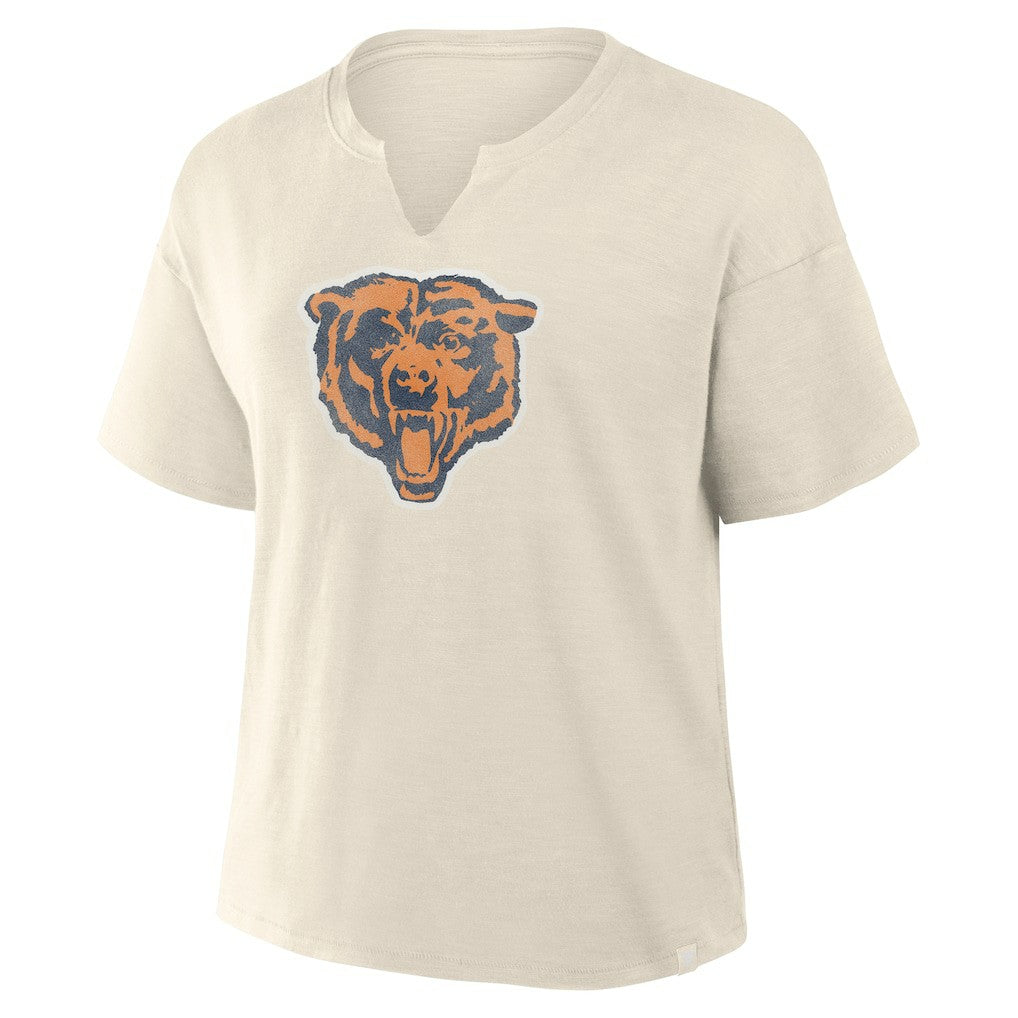 Chicago Bears Women's Trick Play Slub Boxy T-Shirt - Cream on sale