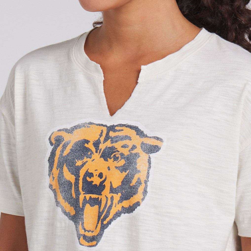 Chicago Bears Women's Trick Play Slub Boxy T-Shirt - Cream on sale