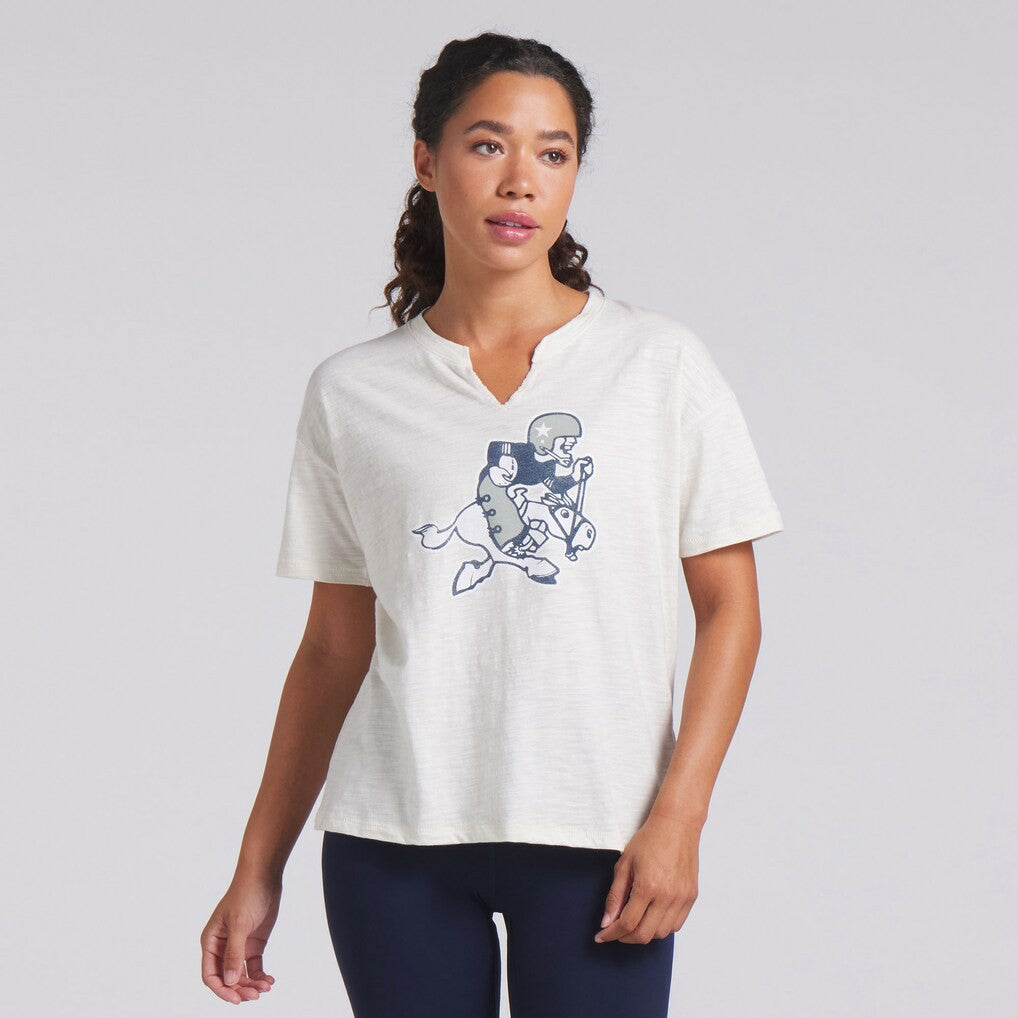 Dallas Cowboys Women's Trick Play Slub Boxy T-Shirt - Cream discount