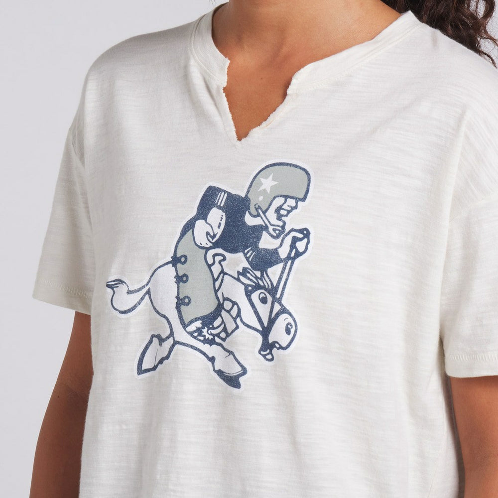Dallas Cowboys Women's Trick Play Slub Boxy T-Shirt - Cream discount