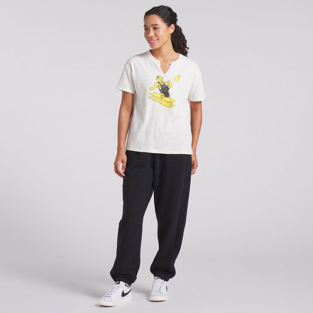Pittsburgh Steelers Women's Trick Play Slub Boxy T-Shirt - Cream for sale