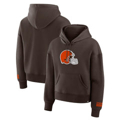 Cleveland Browns Women's Legacy Fleece Pullover Hoodie - Brown cheap