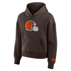 Cleveland Browns Women's Legacy Fleece Pullover Hoodie - Brown cheap
