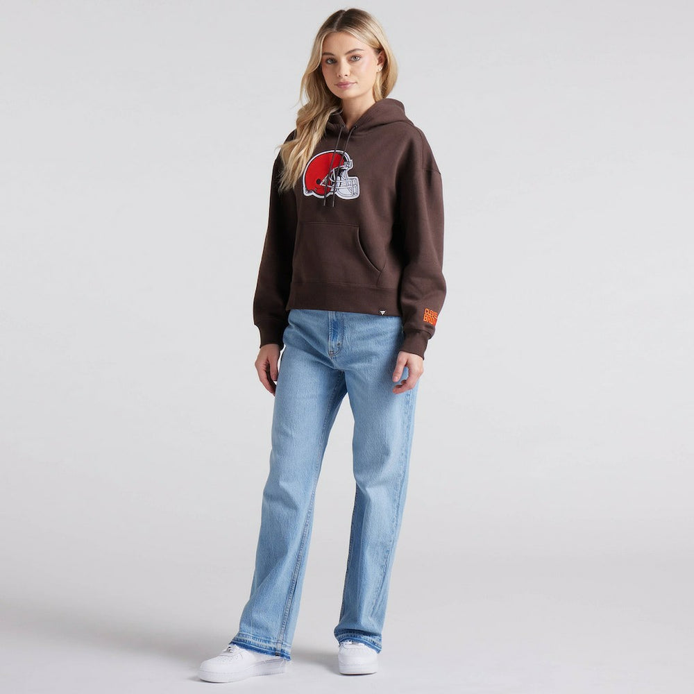 Cleveland Browns Women's Legacy Fleece Pullover Hoodie - Brown cheap