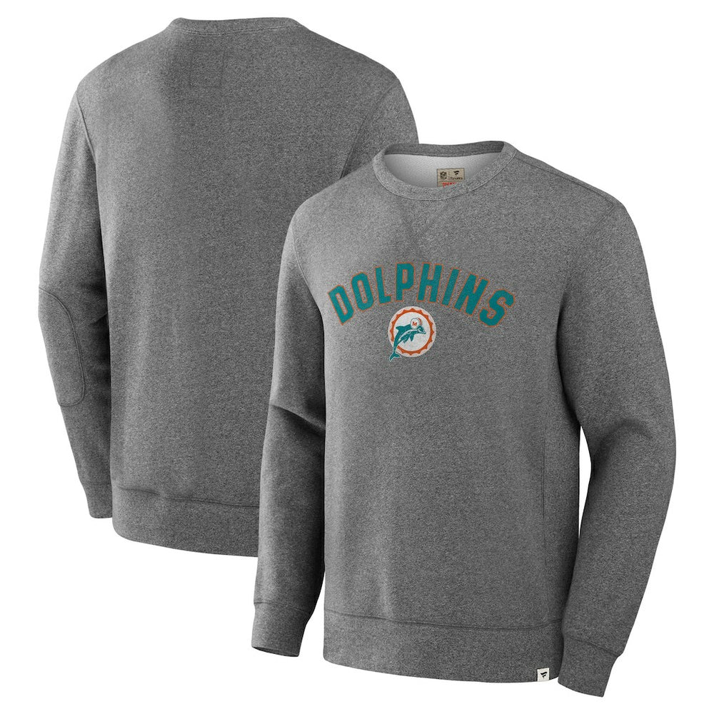 Miami Dolphins Loop Terry Pullover Sweatshirt - Heather Gray on sale