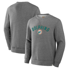 Miami Dolphins Loop Terry Pullover Sweatshirt - Heather Gray on sale