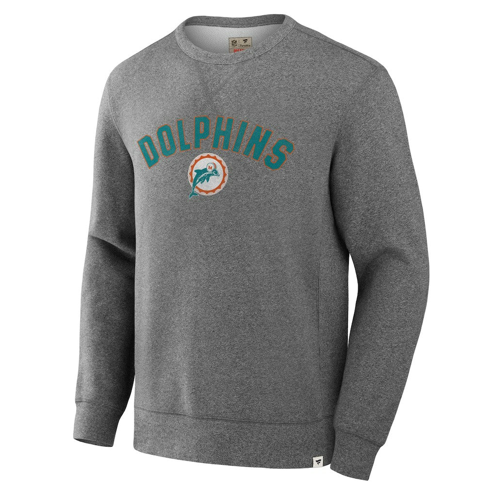 Miami Dolphins Loop Terry Pullover Sweatshirt - Heather Gray on sale
