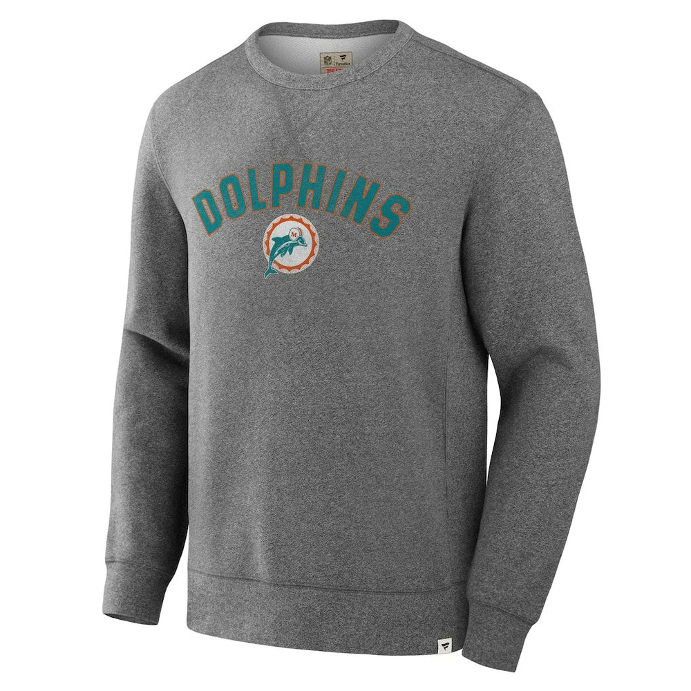 Miami Dolphins Loop Terry Pullover Sweatshirt - Heather Gray on sale