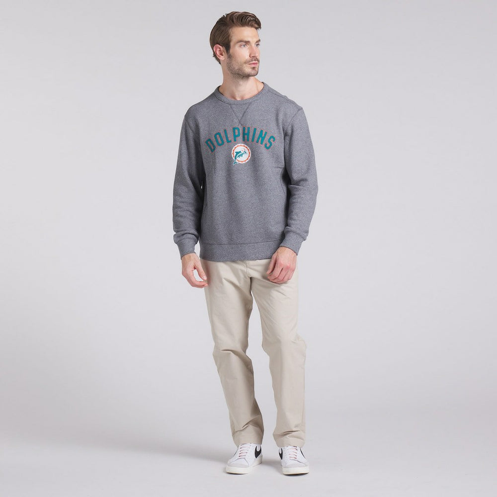 Miami Dolphins Loop Terry Pullover Sweatshirt - Heather Gray on sale