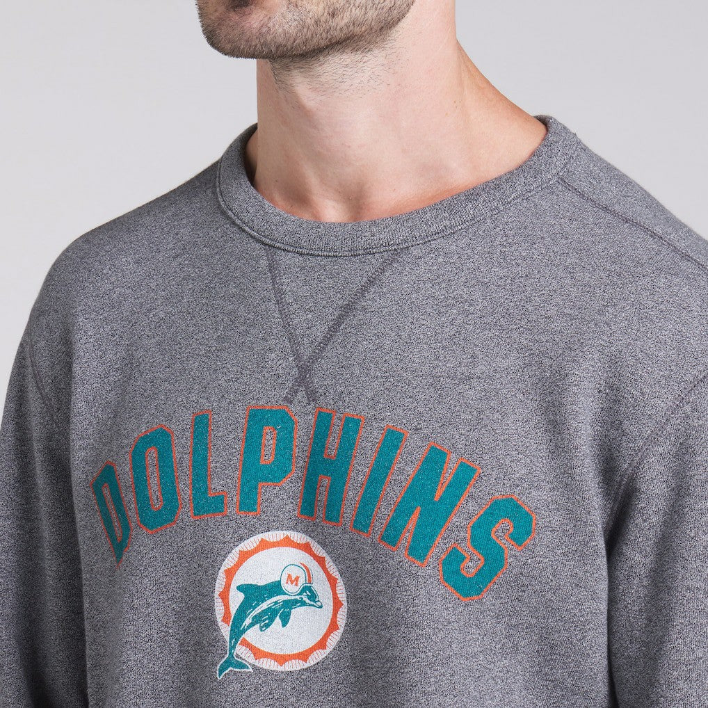 Miami Dolphins Loop Terry Pullover Sweatshirt - Heather Gray on sale