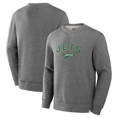 New York Jets Loop Terry Pullover Sweatshirt - Heather Gray discount