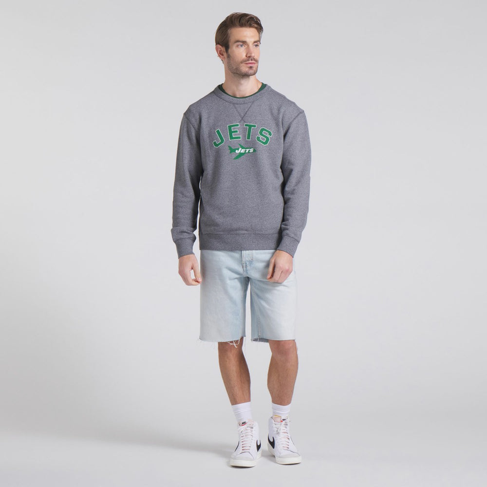 New York Jets Loop Terry Pullover Sweatshirt - Heather Gray discount