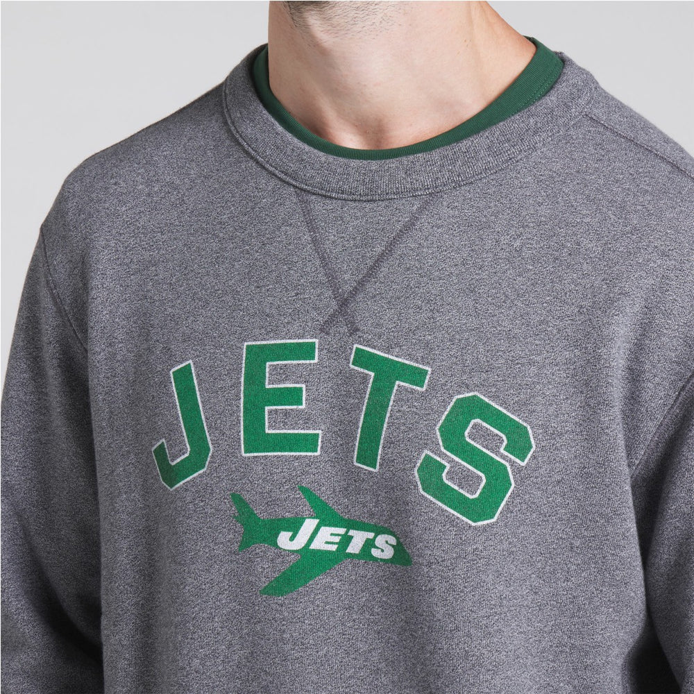 New York Jets Loop Terry Pullover Sweatshirt - Heather Gray discount