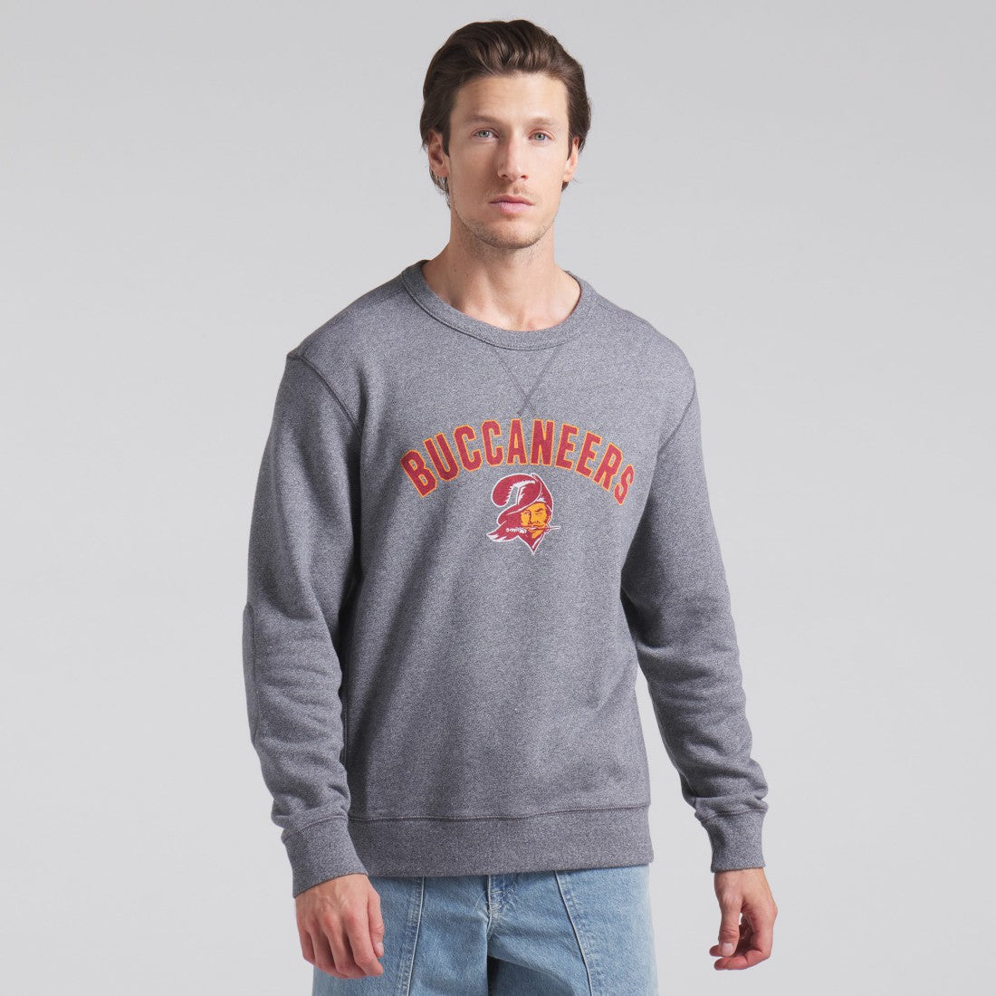 Tampa Bay Buccaneers Loop Terry Pullover Sweatshirt - Heather Gray cheap