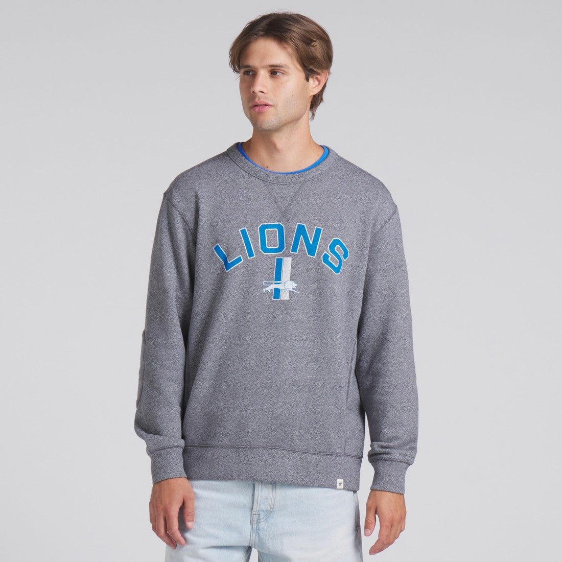 Detroit Lions Loop Terry Pullover Sweatshirt - Heather Gray on sale
