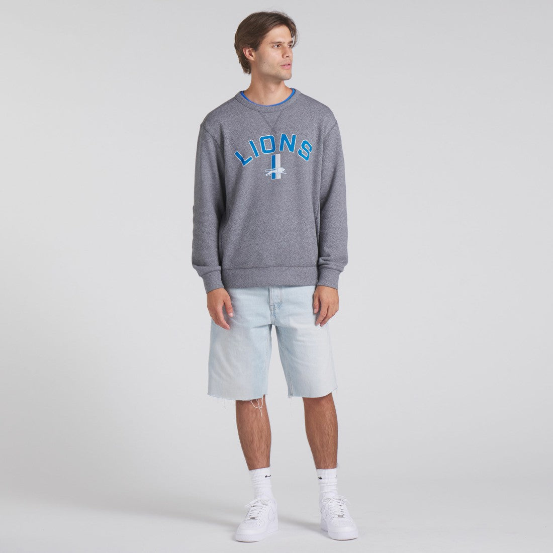 Detroit Lions Loop Terry Pullover Sweatshirt - Heather Gray on sale