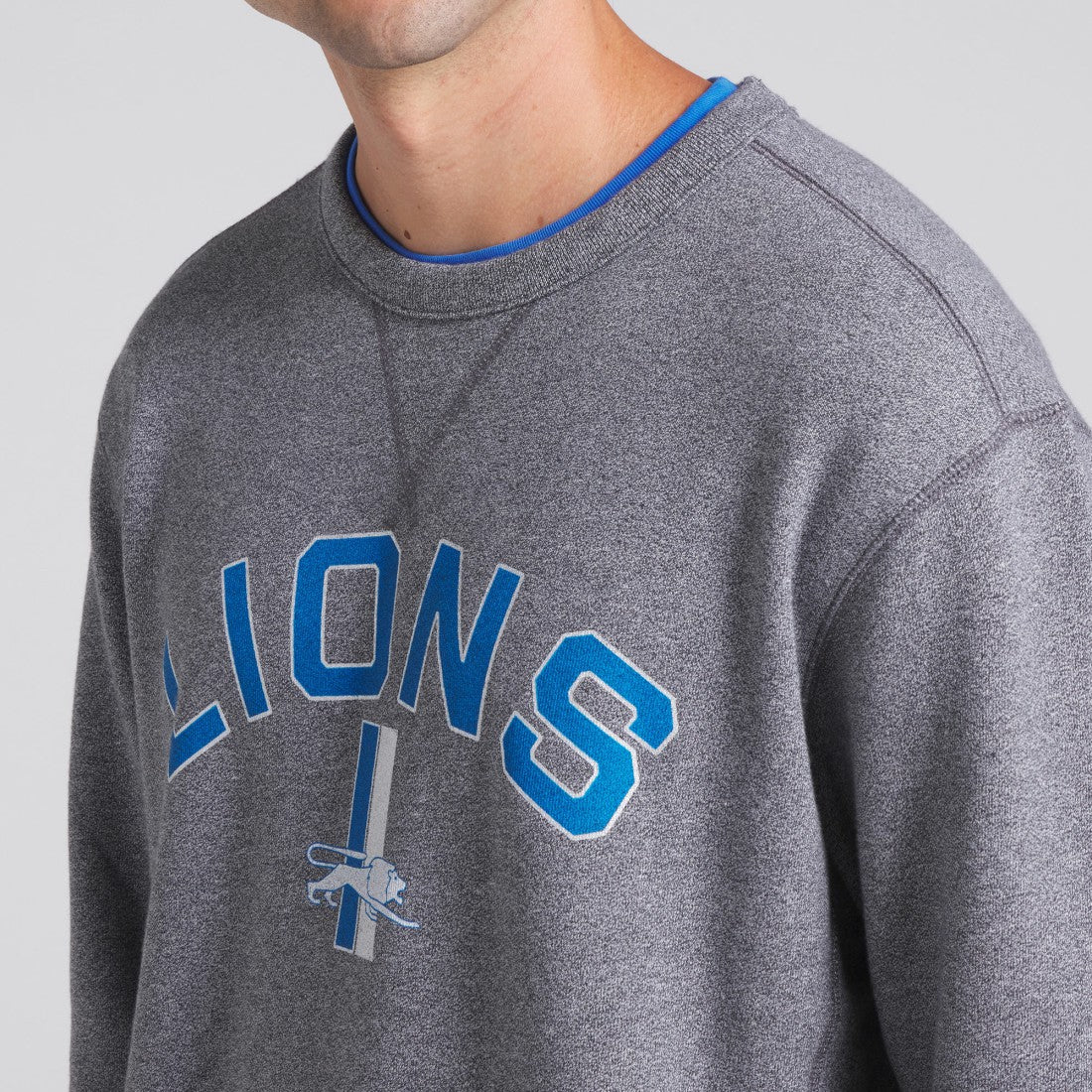 Detroit Lions Loop Terry Pullover Sweatshirt - Heather Gray on sale